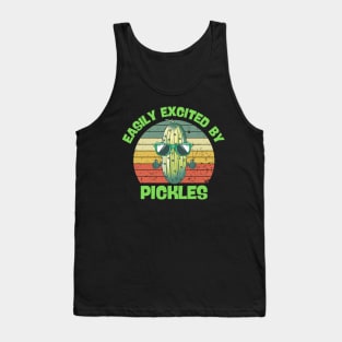 Funny Design Easily Excited By Pickles Tank Top